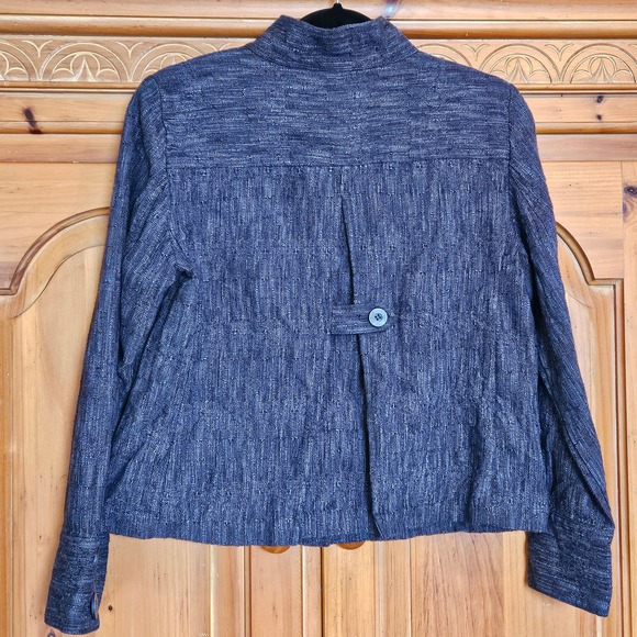 Women's J Jill Blue Black Mid Weight Button Up Jacket Size XS - Picture 2 of 11